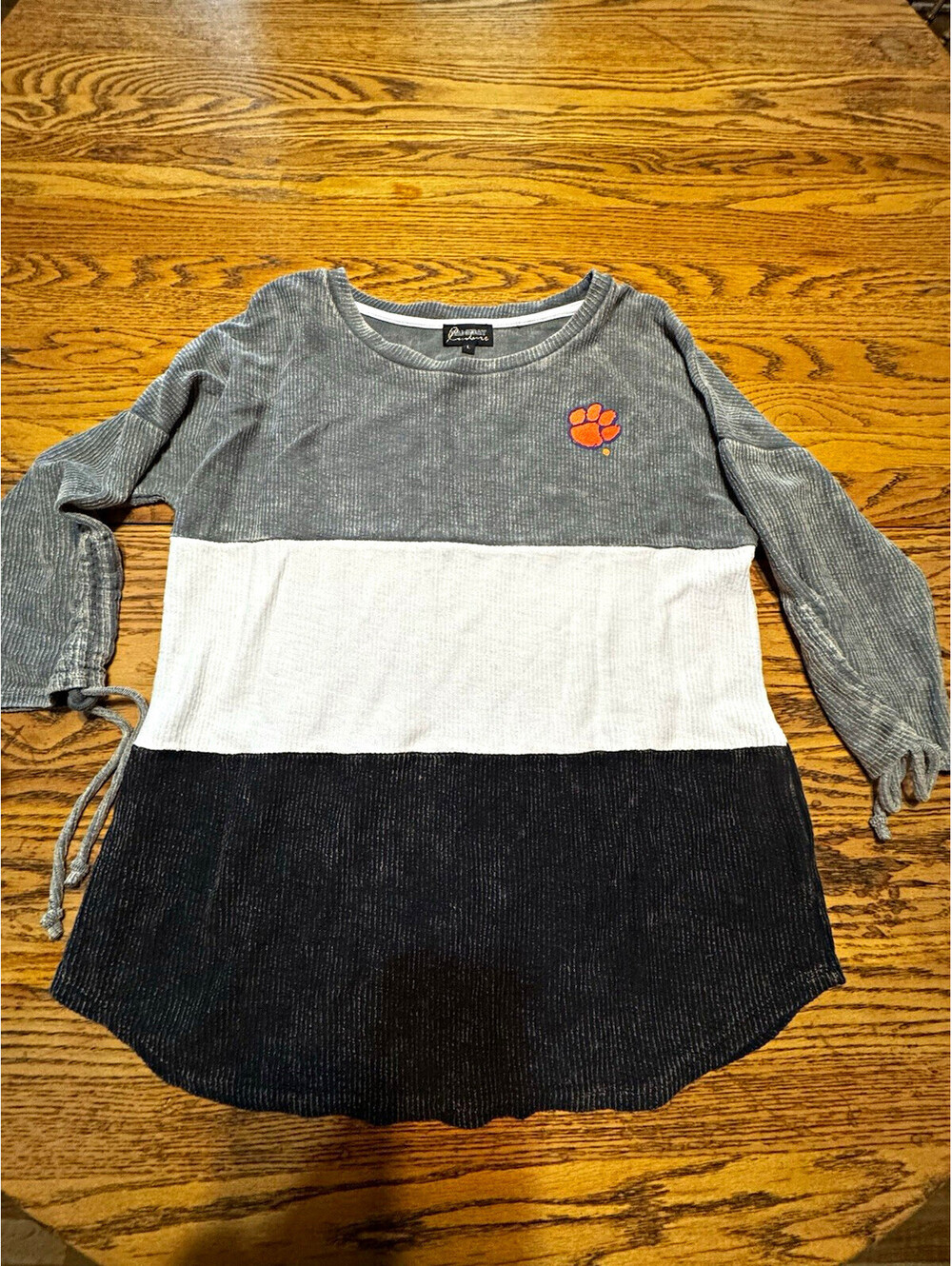 Gameday Couture Clemson Tigers Colorblock Pullover Sweatshirt L Gray White Black